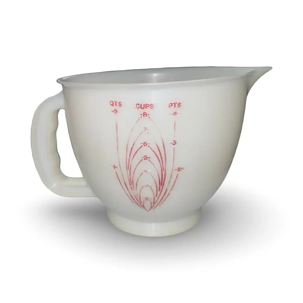 Vintage Tupperware Mix N Stor 8 Cup Measuring Pitcher 2 Qt Red Letters 500